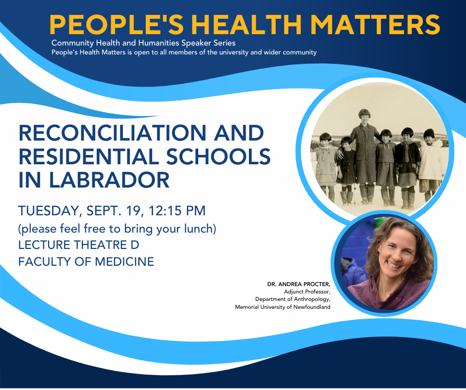 Graphic for Peoples Health Matters poster for September 19, 2023 – Dr. Andrea Procter